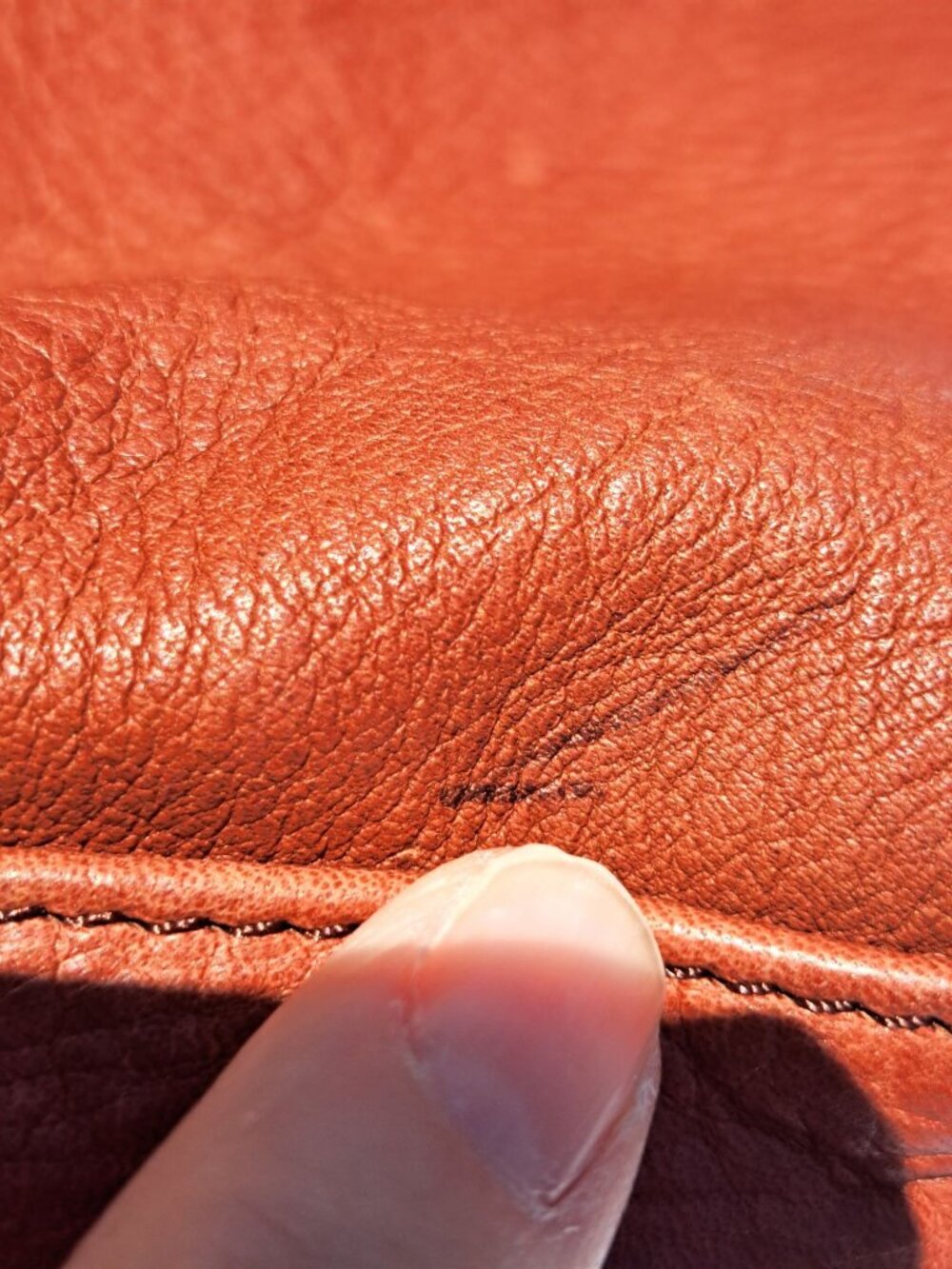 Margot New York Cognac Leather Crossbody Bag  Adjustable Strap Zip Pocket Pebble - Picture 7 of 13